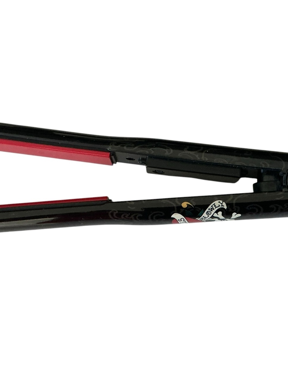 RARE Ed Hardy Black & red Love kills slowly 1-inch Ceramic Tourmaline Flat Iron